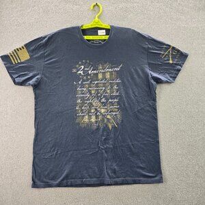 Grunt Style Men Shirt XL Blue Graphic Print 2nd Amendment Rifle Patriotic